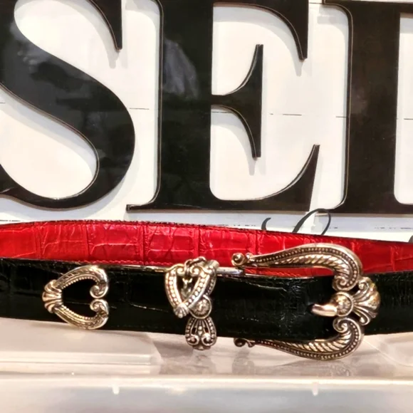 Brighton | Accessories | Brighton Black Red Croc Reversible 
